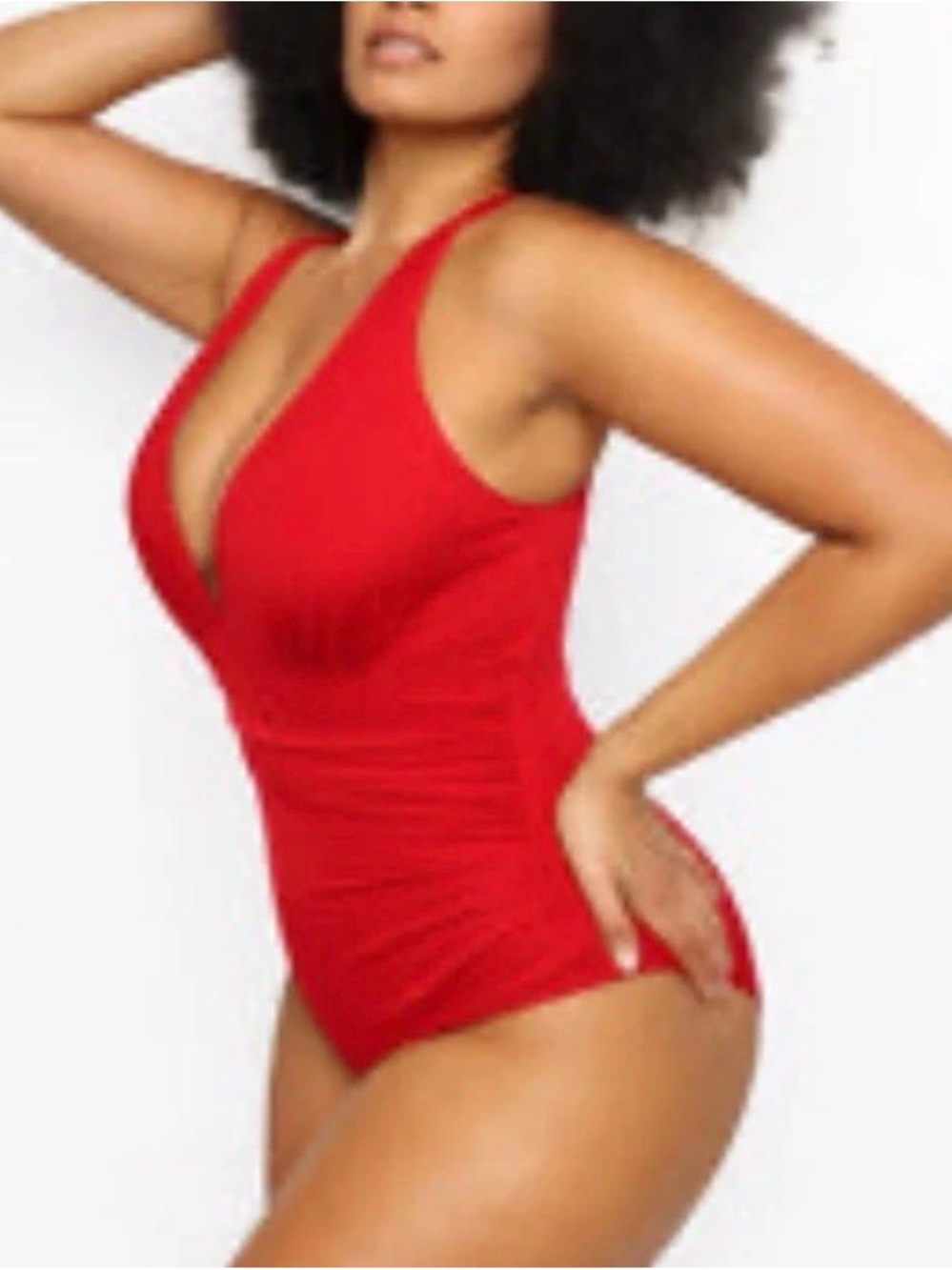 Smart Sculpt Plunge Cutout Swimsuit Bright Red 2X